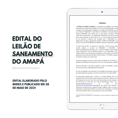 Amap&aacute; publica Edital do Leil&atilde;o de Concess&atilde;o de Saneamento - No dia 28 de maio de 2021, o Estado do Amap&aacute; publicou Edital do Leil&atilde;o da concess&atilde;o plena de servi&ccedil;os de &aacute;gua e esgoto para &aacute;reas urbanas em todos os 16 munic&iacute;pios do Amap&aacute;, atualmente prestados pela Companhia de &Aacute;gua e Esgoto do Amap&aacute; (Caesa), controlada pelo Estado.&nbsp;O projeto contempla a concess&atilde;o, pelo prazo de 35 anos, dos servi&ccedil;os de distribui&ccedil;&atilde;o de &aacute;gua, coleta e tratamento de esgoto e gest&atilde;o comercial dos usu&aacute;rios.
Assim como ocorreu recentemente no Estado do Rio de Janeiro com o leil&atilde;o da CEDAE (resultados aqui), o projeto do Amap&aacute; tamb&eacute;m foi elaborado pelo Banco Nacional de Desenvolvimento Econ&ocirc;mico e Social (BNDES), respons&aacute;vel pelos estudos t&eacute;cnicos. Mas, no caso de Amap&aacute;, o Leil&atilde;o combina a menor tarifa com maior valor de outorga.
&nbsp;Confira o Edital de Leil&atilde;o aqui
Esse &eacute; o primeiro grande leil&atilde;o de saneamento da Regi&atilde;o Norte do pa&iacute;s. Nessa regi&atilde;o, a &aacute;gua tratada s&oacute; chega a 57% da popula&ccedil;&atilde;o e apenas 22% possuem coleta de esgoto, de acordo com dados Sistema Nacional de Informa&ccedil;&otilde;es sobre Saneamento (SNIS). No Estado do Amap&aacute;, os dados do SNIS indicam que: 34,9% t&ecirc;m acesso &agrave; &aacute;gua, e s&oacute; 7,1%, &agrave; coleta de esgoto.&nbsp;
O leil&atilde;o tem como objetivo,&nbsp;de acordo com o Novo Marco Legal do Saneamento, melhorar a oferta de servi&ccedil;os &agrave; popula&ccedil;&atilde;o e alcan&ccedil;ar as metas definidas na Lei 14.026. Segundo previs&atilde;o do Edital, o novo concession&aacute;rio investir&aacute; em torno de R$ 3 bilh&otilde;es durante o per&iacute;odo de 35 anos de concess&atilde;o, sendo 70% destinados &agrave; melhora do esgotamento&nbsp;e 30%, do fornecimento de &aacute;gua.
A minuta do Contrato prev&ecirc; que a Concession&aacute;ria dever&aacute; cumprir os indicadores de desempenho e as metas de atendimento,&nbsp;que ser&atilde;o consideradas para fins de c&aacute;lculo dos valores das tarifas efetivas e ainda para&nbsp;monitorar a qualidade do servi&ccedil;o e aplicar, quando cab&iacute;vel, as multas contratuais e dedu&ccedil;&otilde;es incidentes.
&nbsp;Confira a Minuta do Contrato aqui
Segundo o BNDES, o leil&atilde;o deve ocorrer no in&iacute;cio de setembro na B3, em S&atilde;o Paulo, e levar&aacute; em conta a combina&ccedil;&atilde;o entre valores de outorga, de pelo menos R$ 50 milh&otilde;es, e de tarifa para definir o vencedor. "No entanto, para evitar que o valor da tarifa inviabilize investimentos, a redu&ccedil;&atilde;o ser&aacute; limitada a 20% do valor proposto no edital.&nbsp;A outorga m&iacute;nima de R$ 50 milh&otilde;es ser&aacute; dividida entre os munic&iacute;pios do Estado. Adicionalmente, a concession&aacute;ria vencedora dever&aacute; aplicar o montante equivalente ao valor do &aacute;gio sobre a outorga m&iacute;nima em investimentos a serem definidos pelo Estado para melhoria do fornecimento de &aacute;gua em zonas rurais e urbaniza&ccedil;&atilde;o dos munic&iacute;pios, o que potencializar&aacute; os investimentos nas &aacute;reas que mais precisam" (BNDES, maio 2021).&nbsp;
Vale observar que, at&eacute; o fim de 2021, o BNDES pretende estruturar mais quatro projetos para saneamento b&aacute;sico, com investimentos previstos na ordem de R$ 25 bilh&otilde;es, que beneficiar&atilde;o diretamente mais de 20 milh&otilde;es de brasileiros. Para mais informa&ccedil;&otilde;es aqui&nbsp;e aqui.

&nbsp;Por Ana Paula Mella Vicari