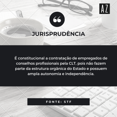 &Eacute; constitucional a contrata&ccedil;&atilde;o pela CLT de empregados de conselhos profissionais - O Supremo Tribunal Federal, em sess&atilde;o virtual encerrada no dia 4 de setembro de 2020 e depois do voto decisivo do Ministro Dias Toffoli acompanhando a diverg&ecirc;ncia,&nbsp;declarou a constitucionalidade do art. 58, &sect;3&ordm; da Lei n. 9.649/98&nbsp;e demais diplomas legais, permitindo que conselhos profissionais realizem a contrata&ccedil;&atilde;o de profissionais por meio do regime celetista regulado pela Consolida&ccedil;&atilde;o das Leis do Trabalho, afastando a obrigatoriedade do Regime Jur&iacute;dico &Uacute;nico.
A Relatora, Ministra&nbsp;C&aacute;rmen L&uacute;cia, entendia pela inconstitucionalidade da contrata&ccedil;&atilde;o celetista, mas restou vencida a partir de diverg&ecirc;ncia inaugurada pelo Ministro Alexandre de Moraes, que foi acompanhado pelos&nbsp;Ministros Gilmar Mendes, Roberto Barroso, Luiz Fux e Rosa Weber.
O resultado da sess&atilde;o virtual ficou assim:

Assim, por maioria, o STF,&nbsp;em julgamento conjunto da ADPF 367, da ADC 36 e da ADI 5.367, entendeu pela constitucionalidade do art. 58, &sect;3&ordm;, da Lei n. 9.649/98 que assim disp&otilde;e:

Art. 58. Os servi&ccedil;os de fiscaliza&ccedil;&atilde;o de profiss&otilde;es regulamentadas ser&atilde;o exercidos em car&aacute;ter privado, por delega&ccedil;&atilde;o do poder p&uacute;blico, mediante autoriza&ccedil;&atilde;o legislativa.
&sect;3&ordm; Os empregados dos conselhos de fiscaliza&ccedil;&atilde;o de profiss&otilde;es regulamentadas s&atilde;o regidos pela legisla&ccedil;&atilde;o trabalhista, sendo vedada qualquer forma de transposi&ccedil;&atilde;o, transfer&ecirc;ncia ou deslocamento para o quadro da Administra&ccedil;&atilde;o P&uacute;blica direta ou indireta.

Os demais dispositivos declarados constitucionais pelo STF foram: arts. 35 da Lei 5.766 da 1971; 19 da Lei n. 5.905 da 1973; 20 da Lei n. 6.316 da 1975; 22 da Lei n. 6.530 da 1978; 22 da Lei n. 6.583 da 1978; 28 da Lei n. 6.684 da 1979; art. 31, da Lei 8.042 de 1990, e 41, da Lei 12.378 de 2018:

Art. 35. O regime jur&iacute;dico do pessoal dos Conselhos ser&aacute; o da legisla&ccedil;&atilde;o trabalhista;
Art. 19. O Conselho Federal e os Conselhos Regionais ter&atilde;o tabela pr&oacute;pria de pessoal, cujo regime ser&aacute; o da Consolida&ccedil;&atilde;o das Leis do Trabalho;
Art. 20. Aos servidores dos Conselhos de Fisioterapia e Terapia Ocupacional aplica-se o regime jur&iacute;dico da Consolida&ccedil;&atilde;o das Leis do Trabalho;
Art. 22. Aos servidores dos Conselhos Federal e Regionais de Corretores de Im&oacute;veis aplica-se o regime jur&iacute;dico das Leis do Trabalho;
Art. 22. Aos servidores dos Conselhos Federal e Regionais de Nutricionistas aplica-se o regime jur&iacute;dico da Consolida&ccedil;&atilde;o das Leis do Trabalho;
Art. 28. Aos servidores dos Conselhos aplica-se o regime jur&iacute;dico da Consolida&ccedil;&atilde;o das Leis do Trabalho e legisla&ccedil;&atilde;o complementar;
Art. 31. Aos servidores dos Conselhos Federal e Regionais de Economistas Dom&eacute;sticos aplica-se o regime jur&iacute;dico da Consolida&ccedil;&atilde;o das Leis do Trabalho;
Art. 41. Os empregados do CAU/BR e dos demais CAUs Estaduais e do Distrito Federal ser&atilde;o contratados mediante aprova&ccedil;&atilde;o em concurso p&uacute;blico, sob o regime da Consolida&ccedil;&atilde;o das Leis do Trabalho.

O Voto Vista do Ministro Alexandre de Moraes pode ser consultado aqui.

&nbsp;Por Ana Paula Mella Vicari